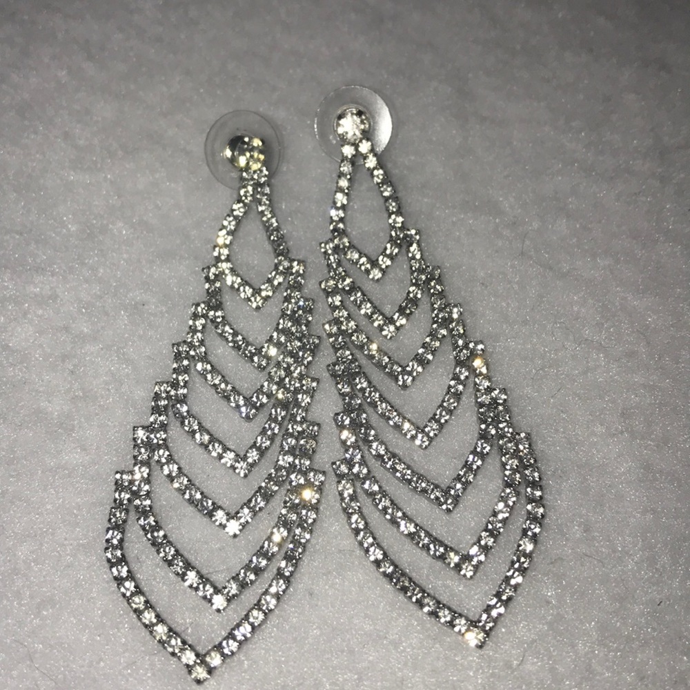Diamond long earrings